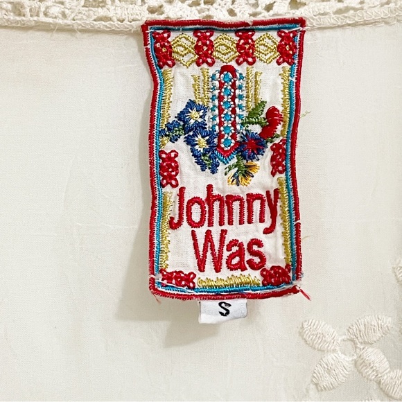 Johnny Was Ivory Cream Crochet Lace Tie Front Kimono Topper - Picture 5 of 15